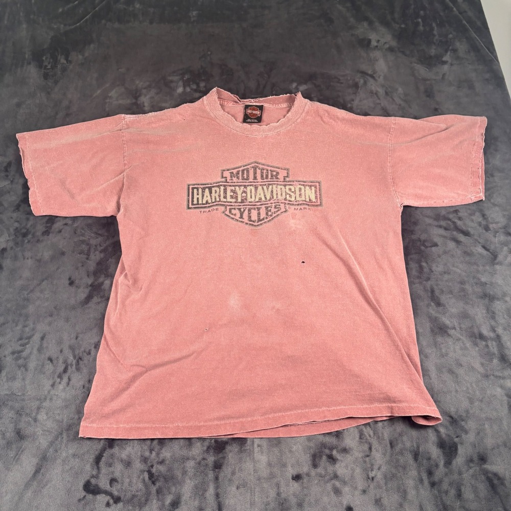 Harley-Davidson T-Shirt Mens L Red Vintage Distressed Bluegrass Louisville KY